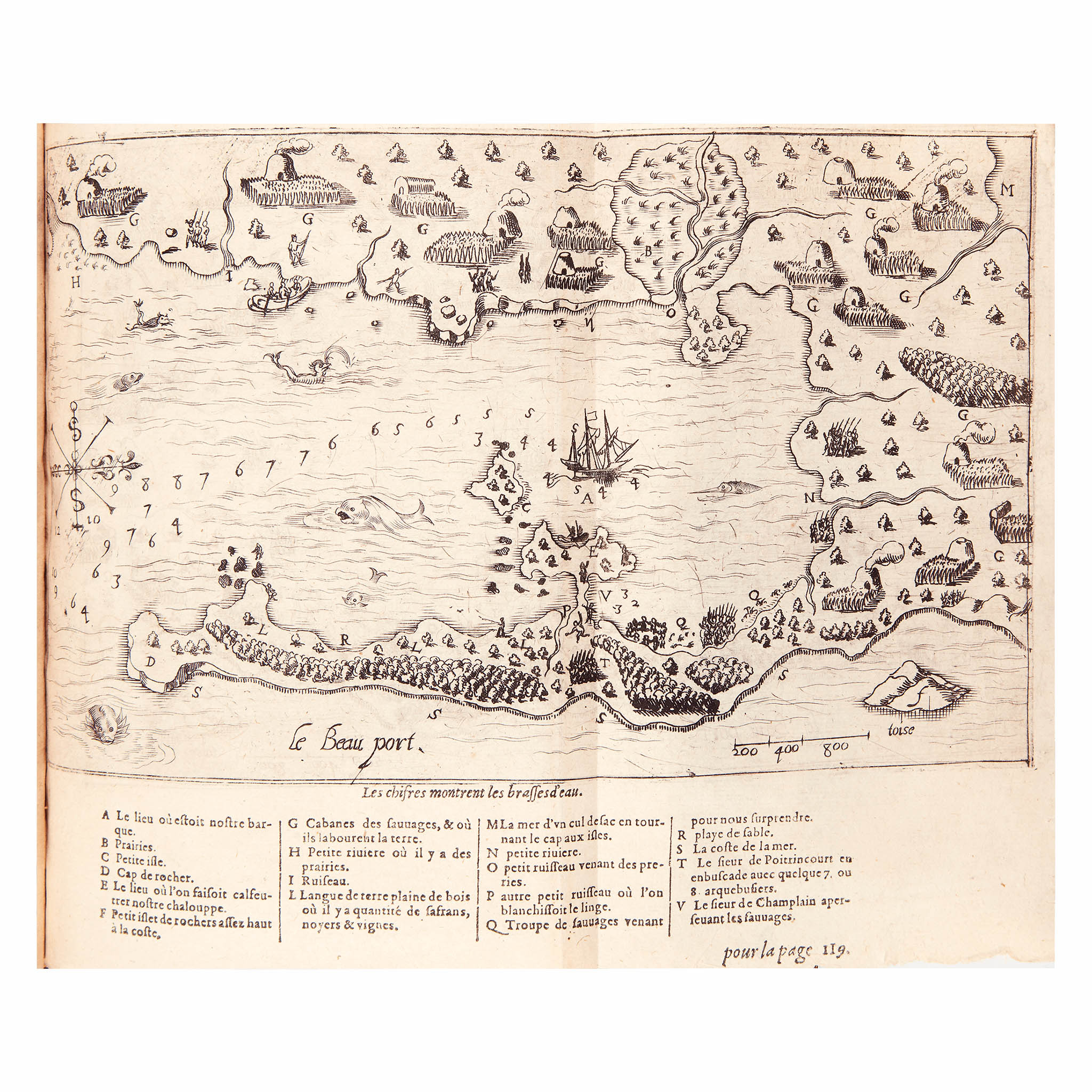 [Americana] [Champlain, Samuel de], Les voyages du sieur de Champlain...