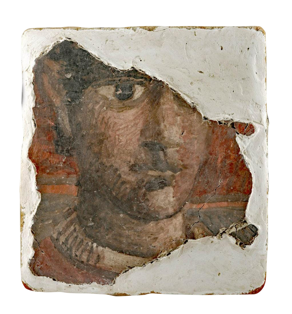 Exhibited & Published Roman Fresco Panel w/ Portrait