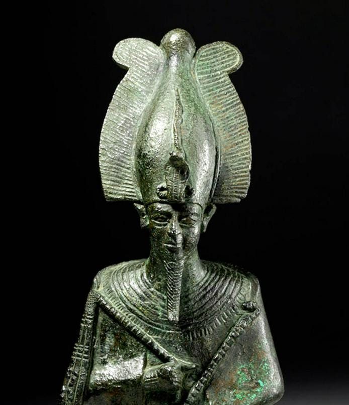 Tall and Impressive Egyptian Bronze Osiris