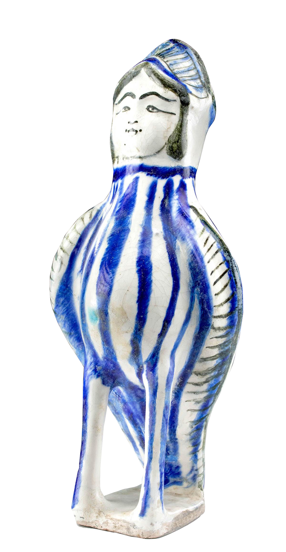 13th C. Persian Seljuk Glazed Pottery Vessel Harpy Form