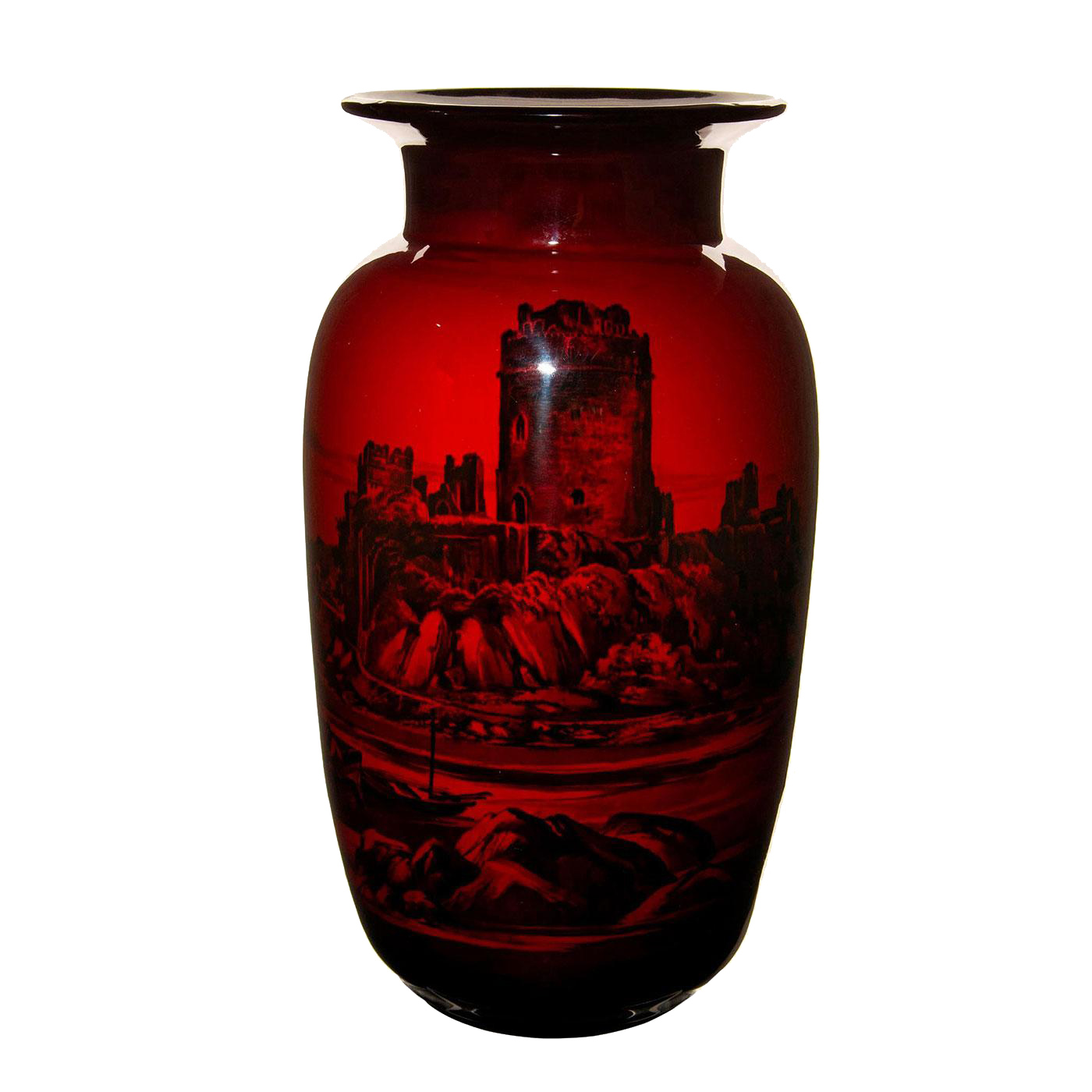 Royal Doulton Flambe Exhibition Vase, Low Tide