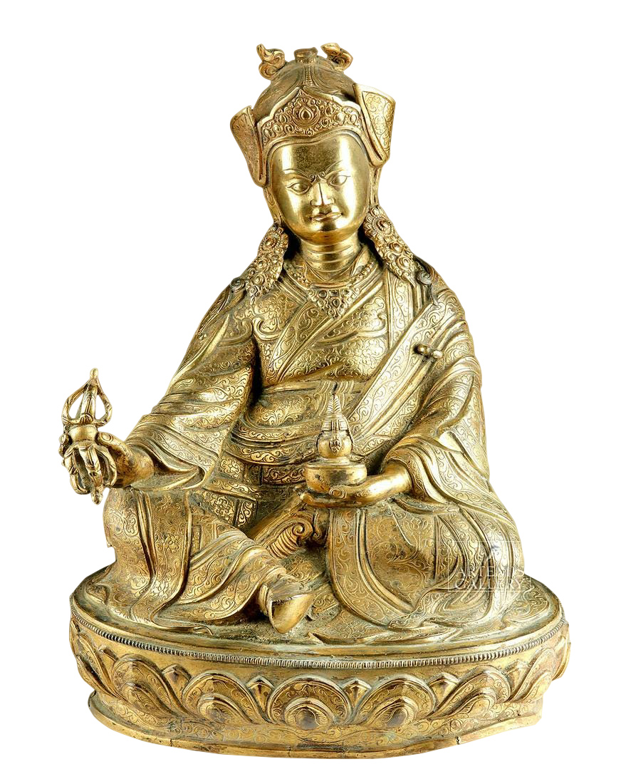 Important 19th C. Tibetan Gilded Bronze Buddha