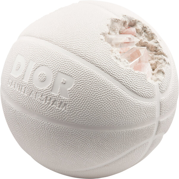 Daniel Arsham X Dior. Eroded Basketball (Dior Edition), 2020. Hydrostone and quartz crystals. 8-1-2.jpg