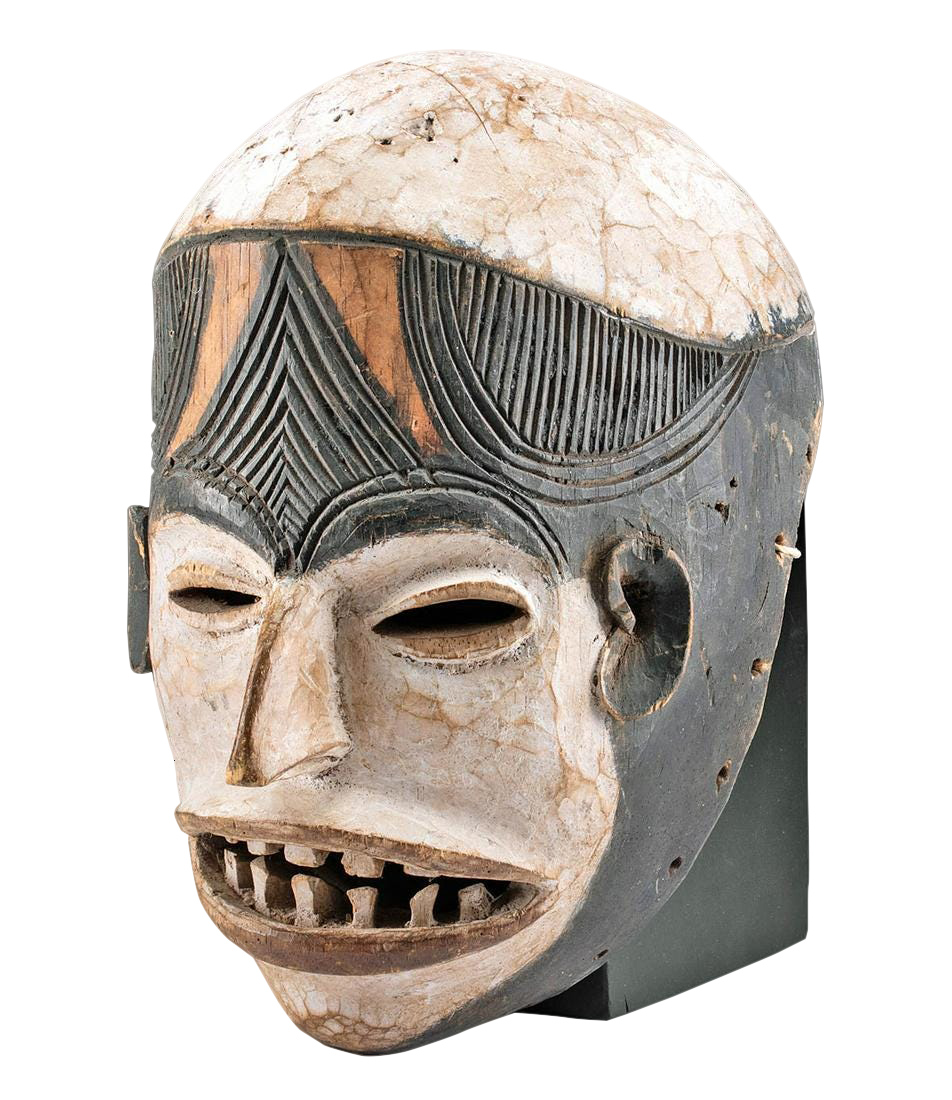 Early 20th C. Nigerian Igbo Wooden Helmet Mask