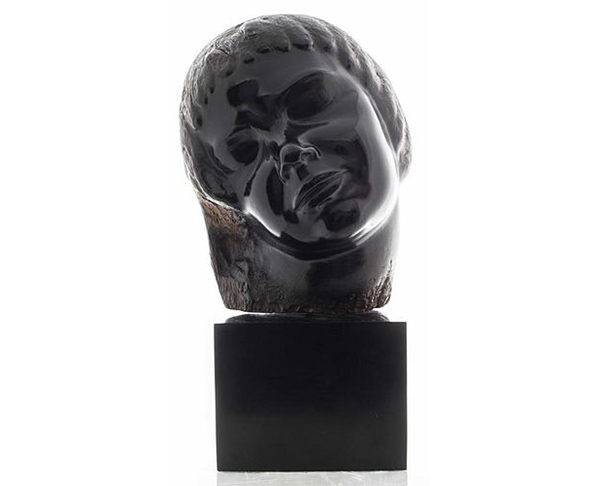 Stepan Erzia Carved Hardwood Bust On Marble Base