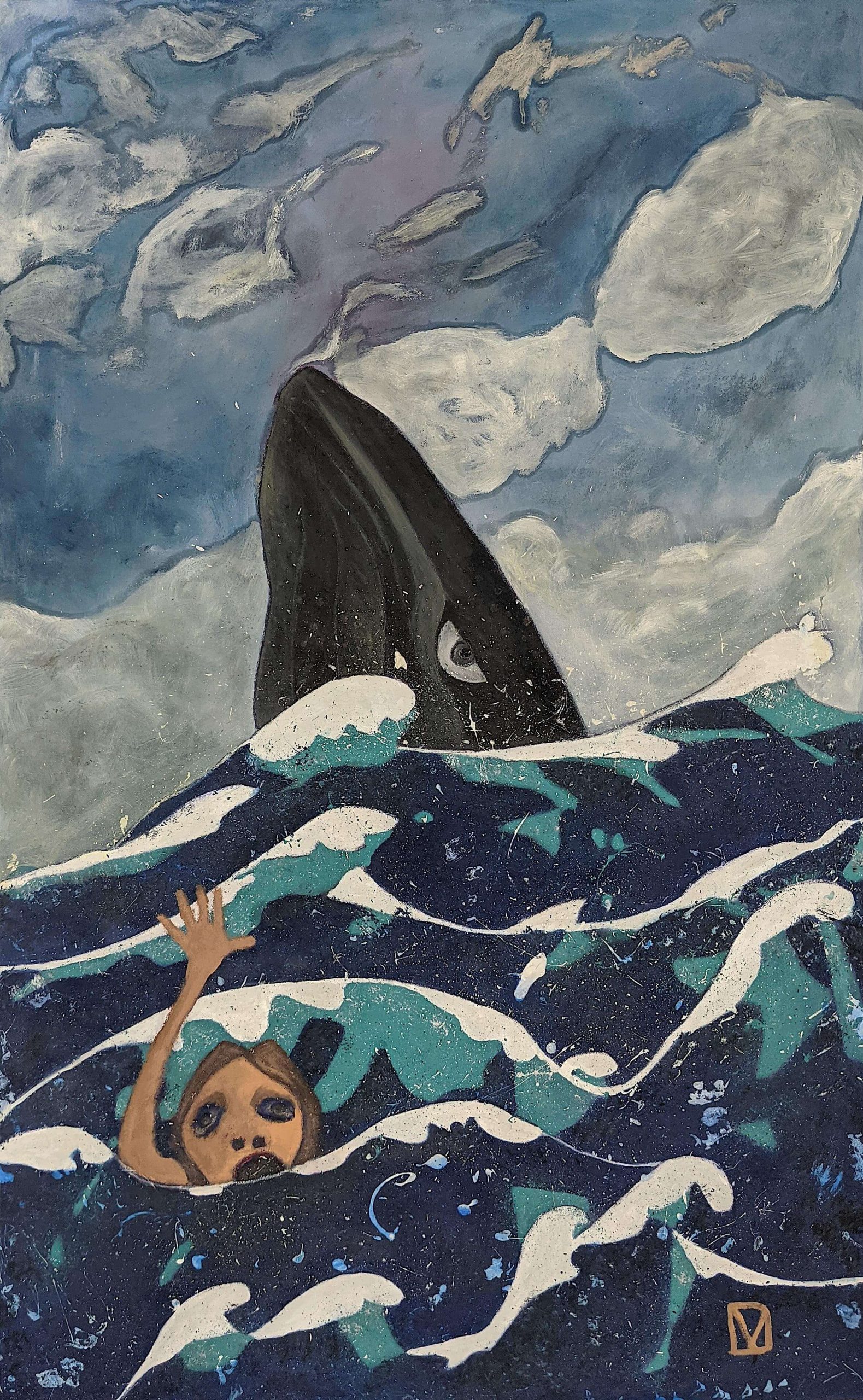 DANIEL MARTINEZ Original Oil HELP - S.O.S.