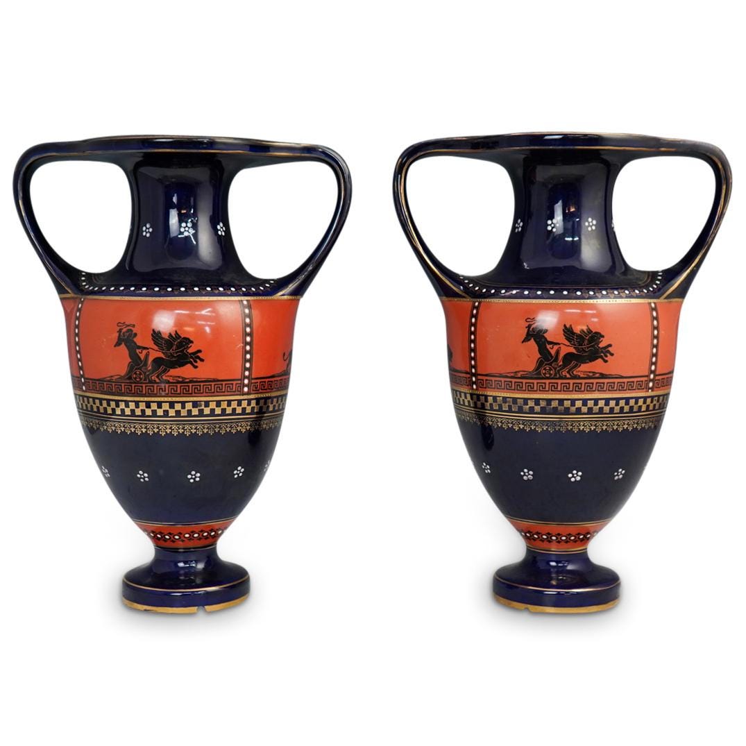 Vienna Cobalt Blue Porcelain Vases