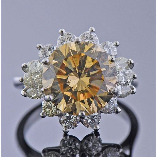 GIA 5.42ct Fancy VS2 Diamond Platinum Ring