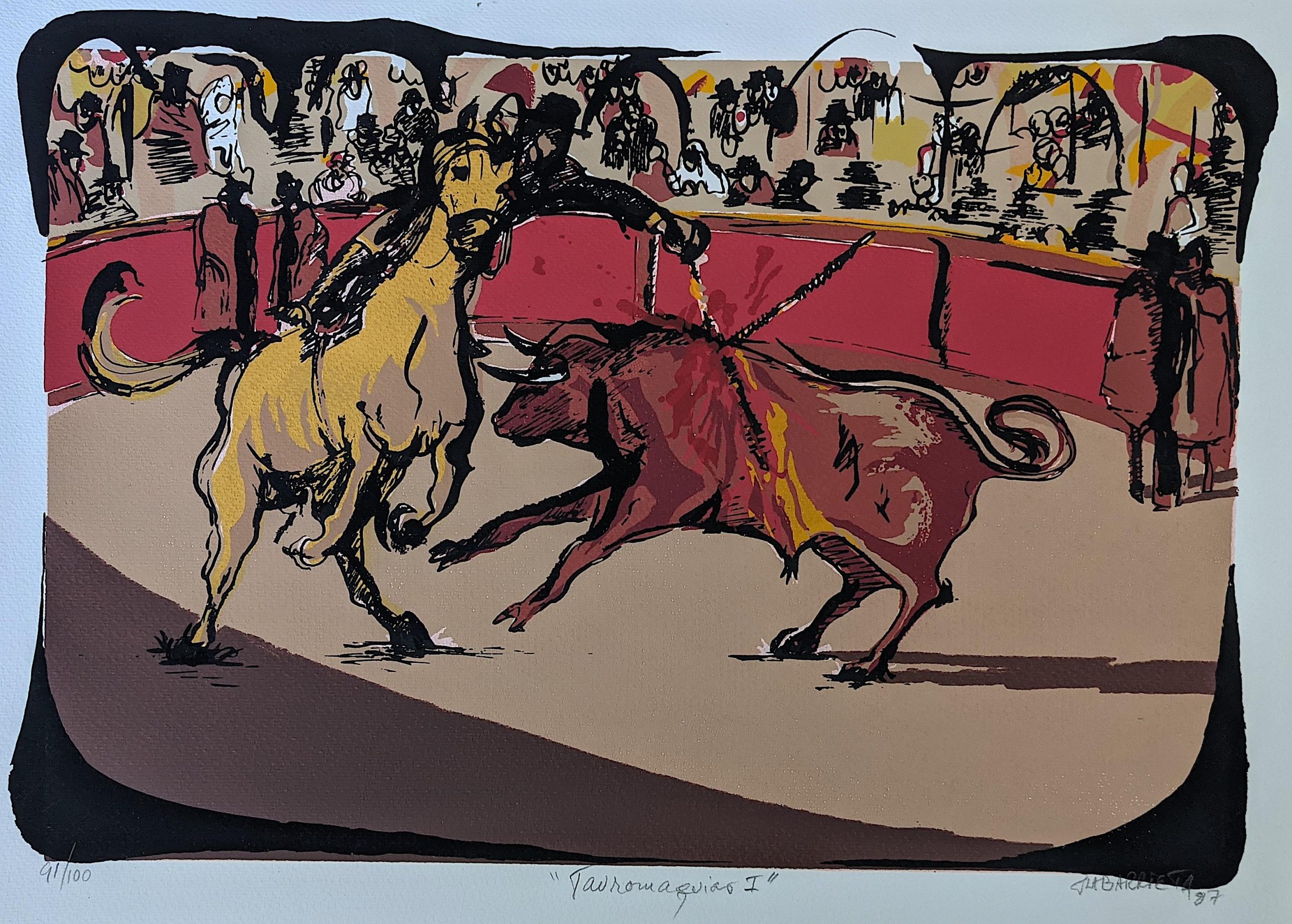 ISMAEL OLABARRIETA Colombia Grabado 27.5" X 19.75"