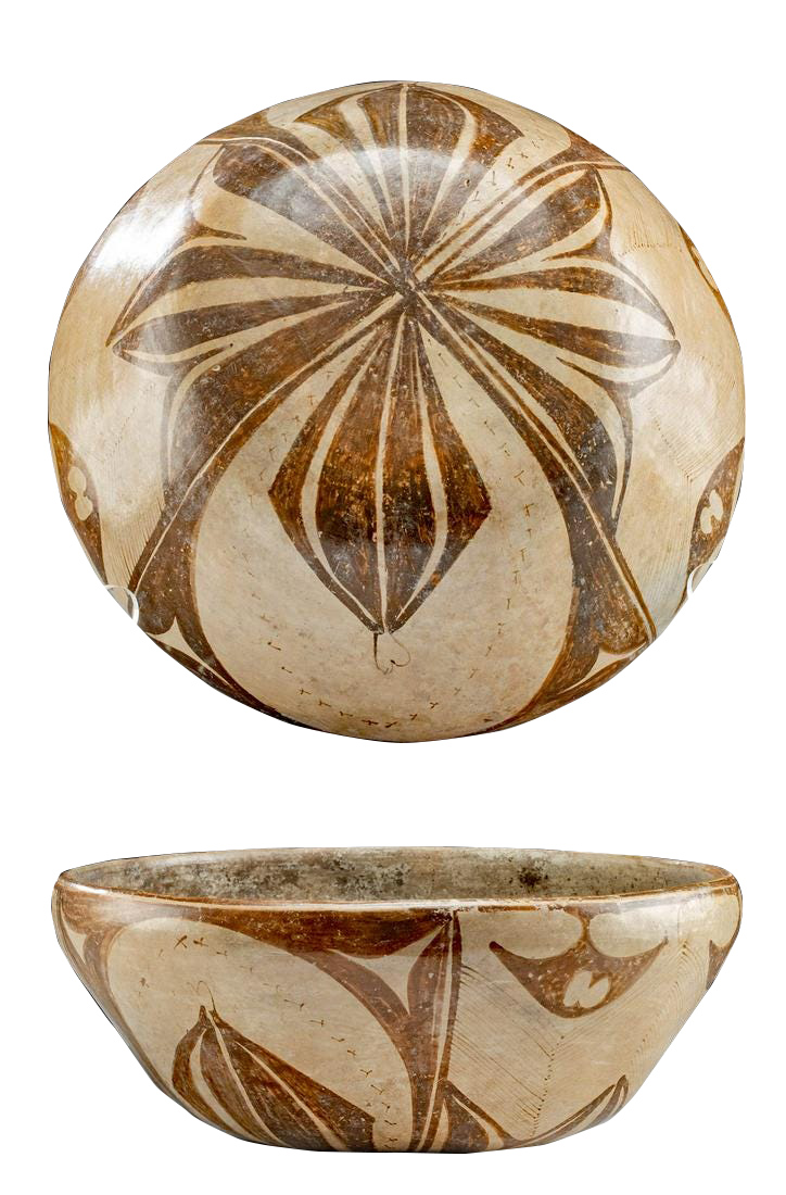 Chinesco Pottery Olla w/ Flower, Fireflies, & Stingrays