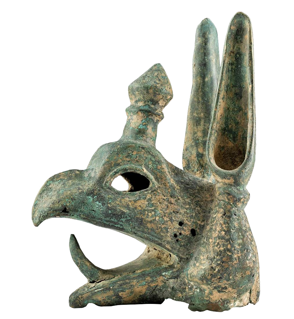 Superb Greek Archaic Bronze Protome Head of Griffin