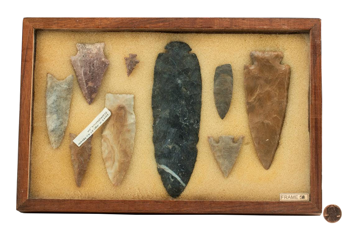 Native American Stone Arrowhead Assortment (9)