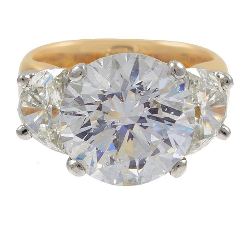 Diamond, Platinum, 18k Yellow Gold Ring