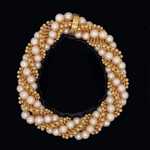 1950Õs VCA Paris 18k Pearl Twist Bracelet