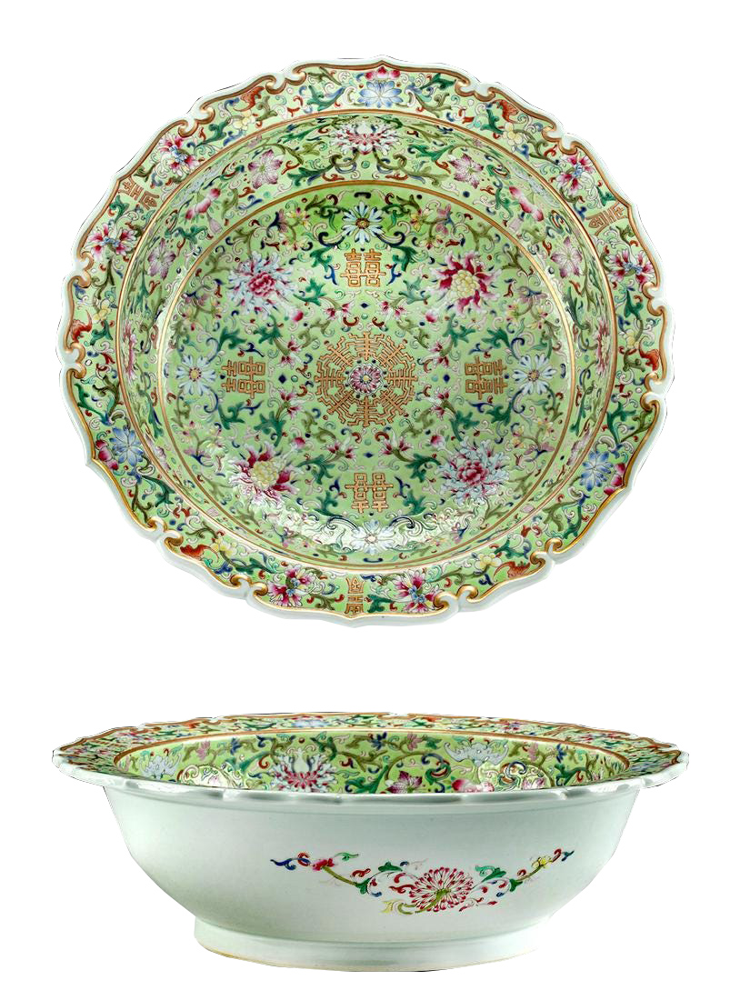 Ornate 19th C. Chinese Qing Porcelain Bowl