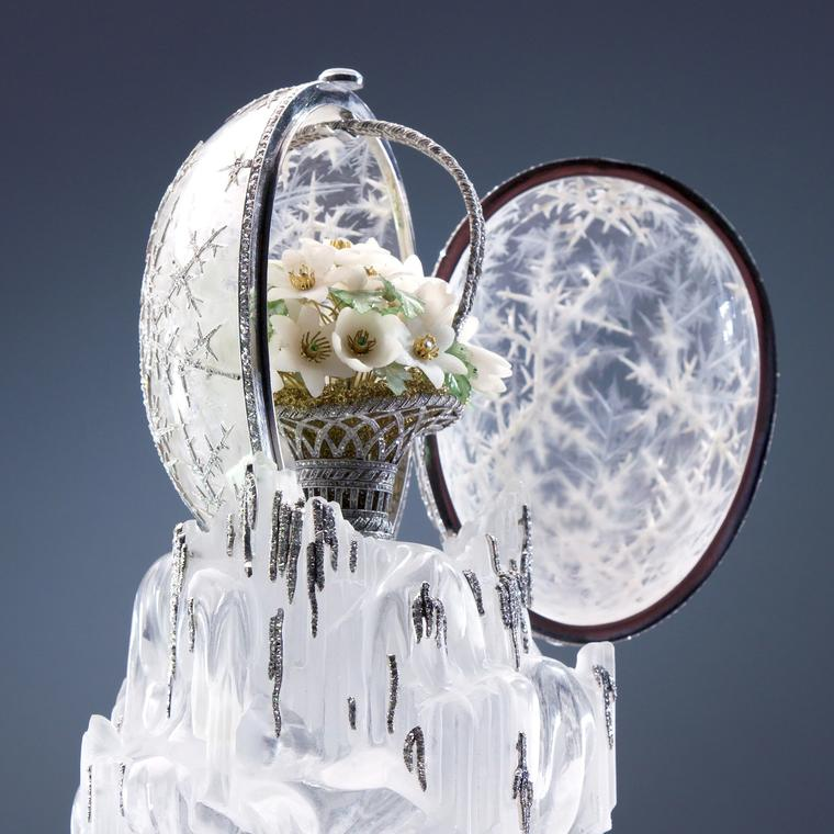 Fabergé egg auctions in history: the Winter Egg, brought to auction by Christie’s. Image from The Jewelry Editor.