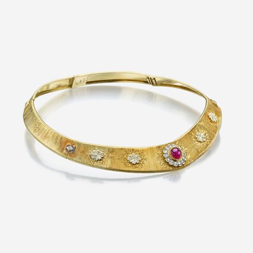 An eighteen karat gold, ruby, and diamond necklace, Buccellati Italy