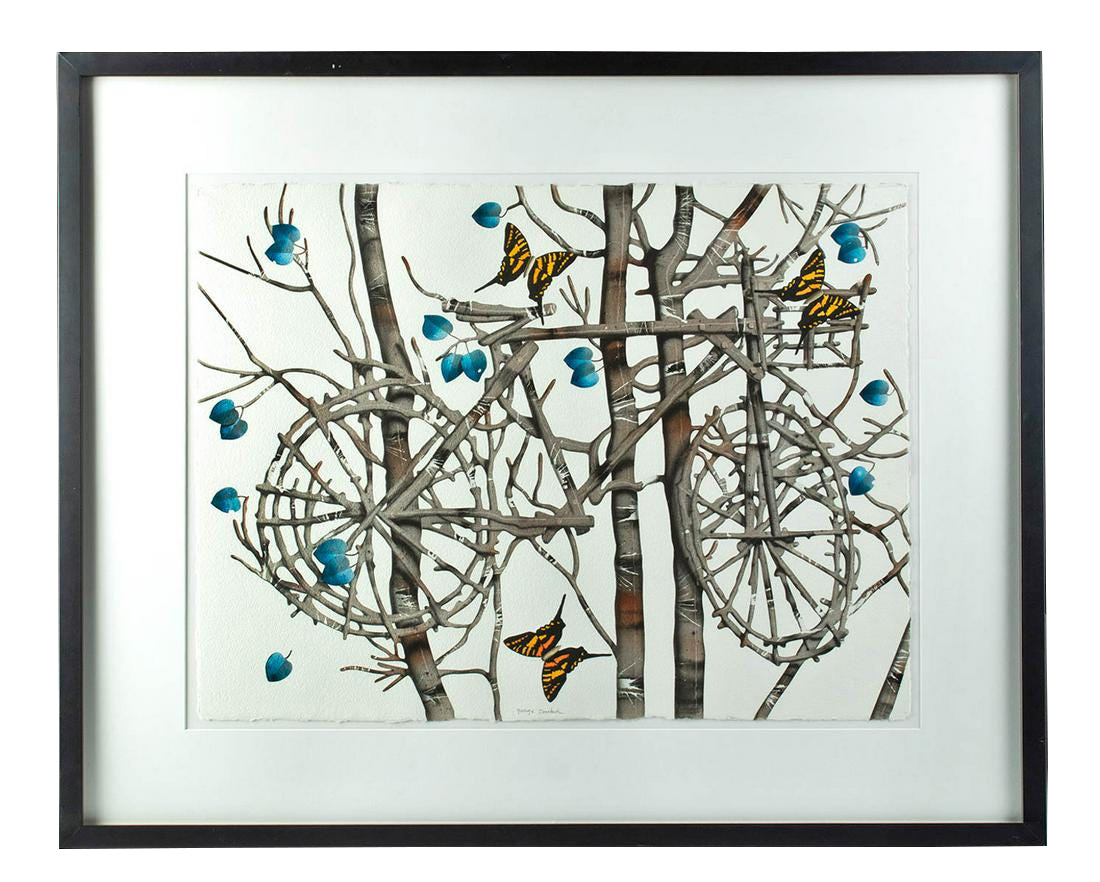 Signed George Dombek Watercolor - Bicycle, ca. 2004