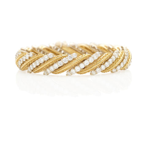 HAMMERMAN BROTHERS: 18K BI-COLOR GOLD AND DIAMOND BRACELET