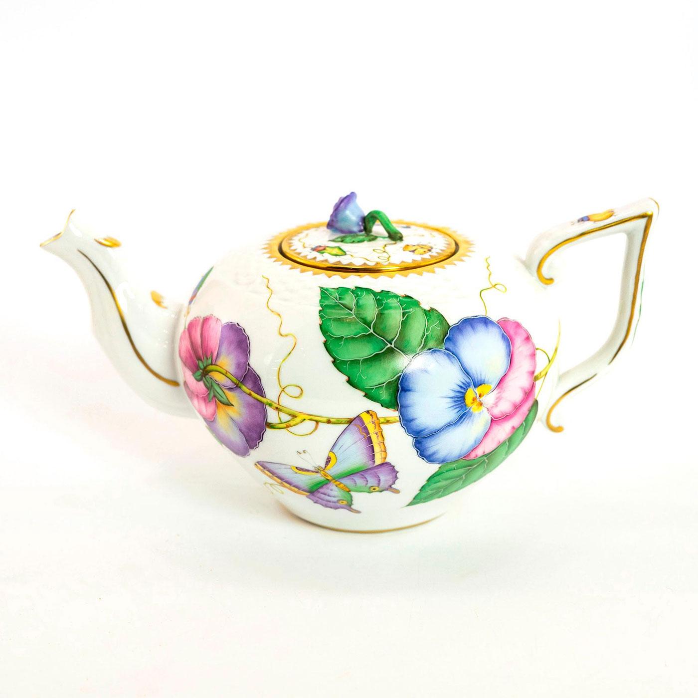ANNA WEATHERLEY PORCELAIN TEA POT, SPRING