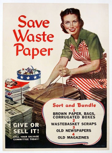 American paper drive propaganda from World War II. Image from Sarah Sundin.