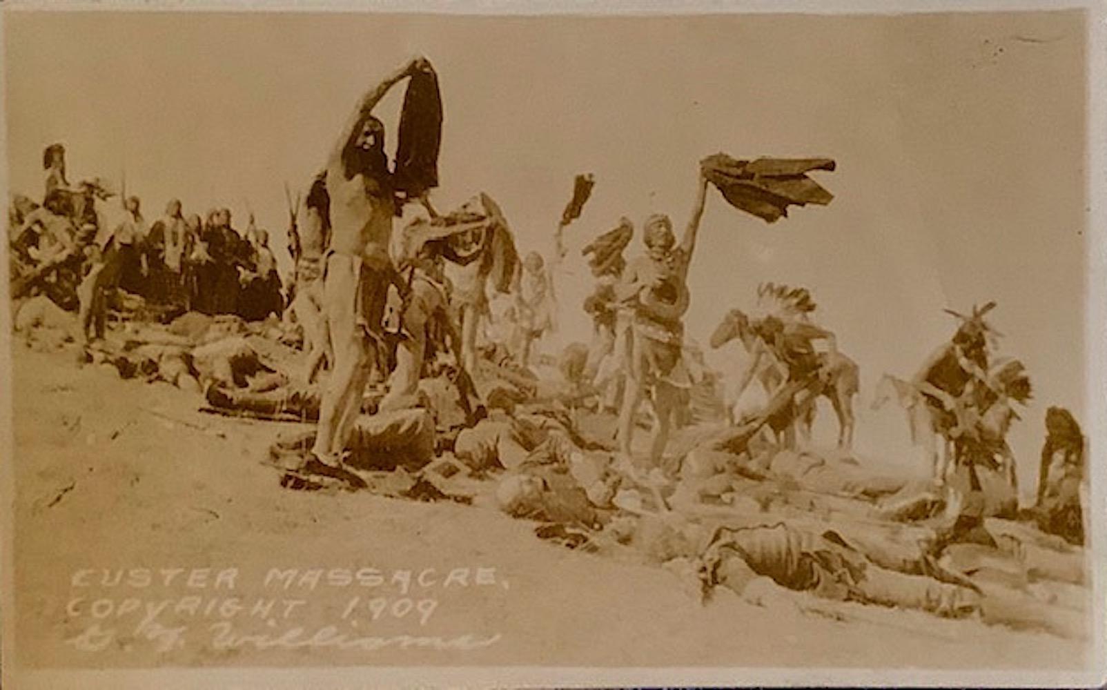 Extremely Rare Photo Postcard Custer Massacre by Williams