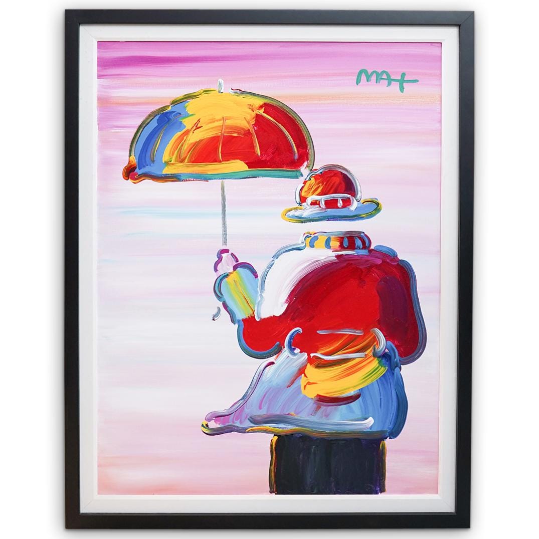 Peter Max (American b. 1937) "Umbrella Man" Acrylic On