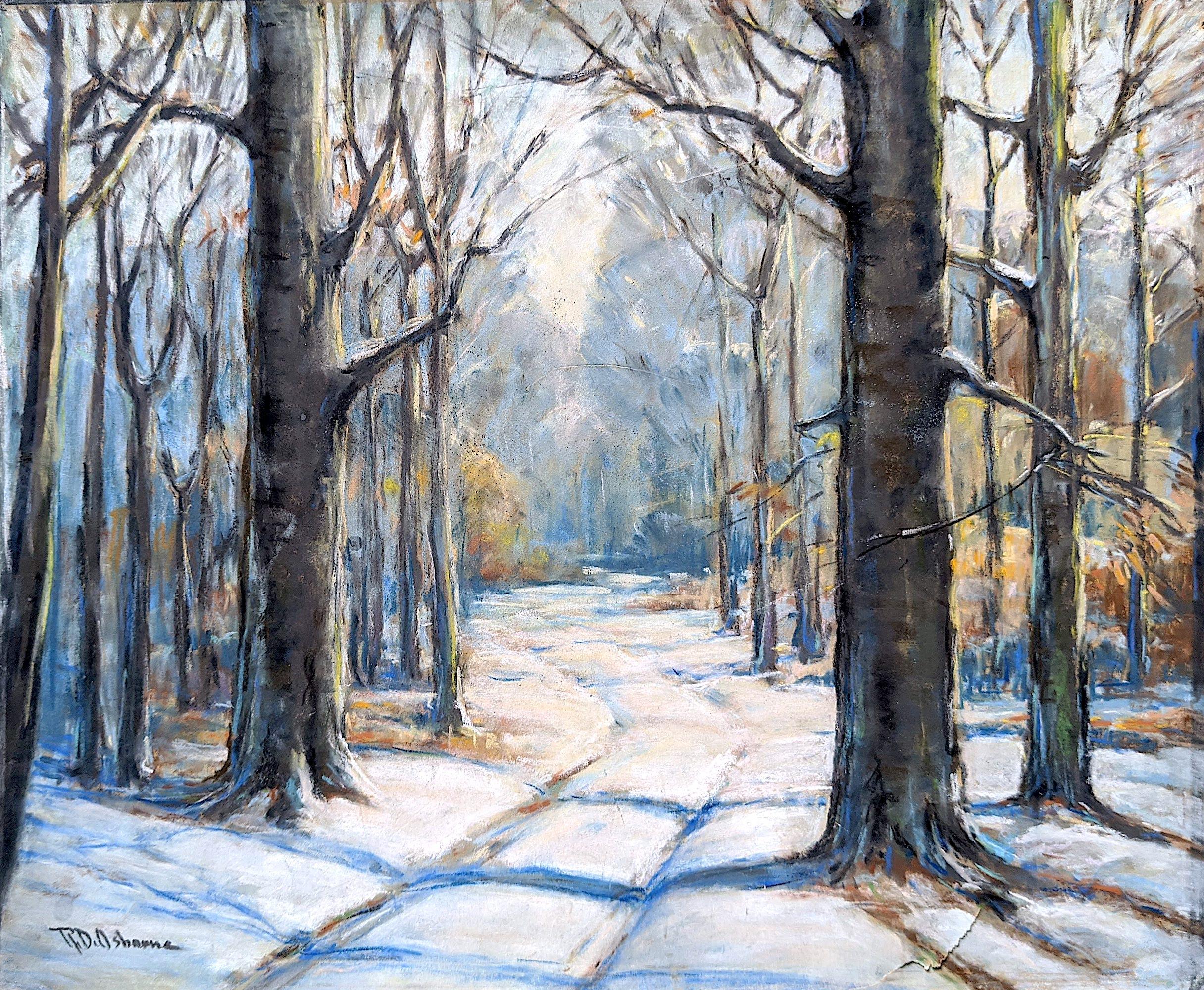 Antique Winter Plein Air Pastel Signed R. D. Osborne