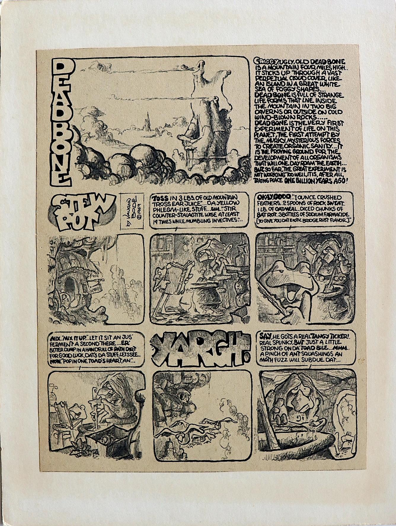 Vintage Rare Print Lithograph VAUGHN BODE, 1968/69