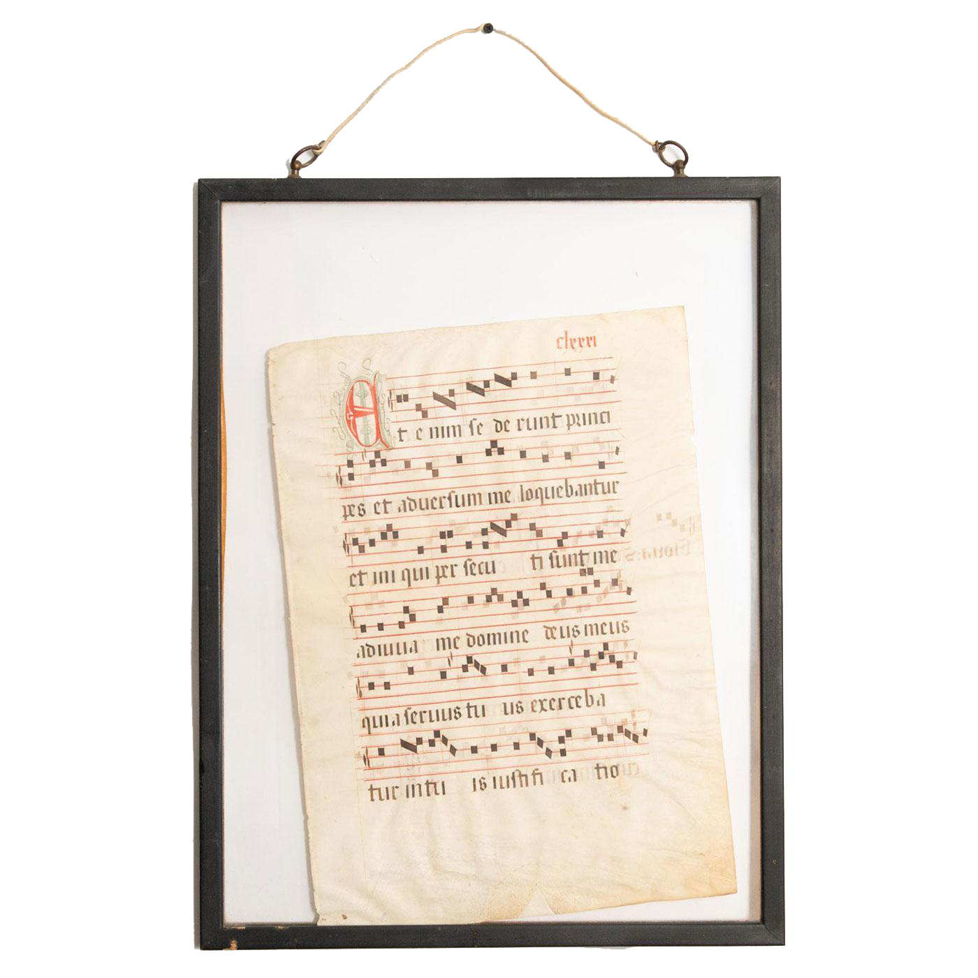 Framed, On Vellum, Very Rare 1200 Ad Monk Music Sheet