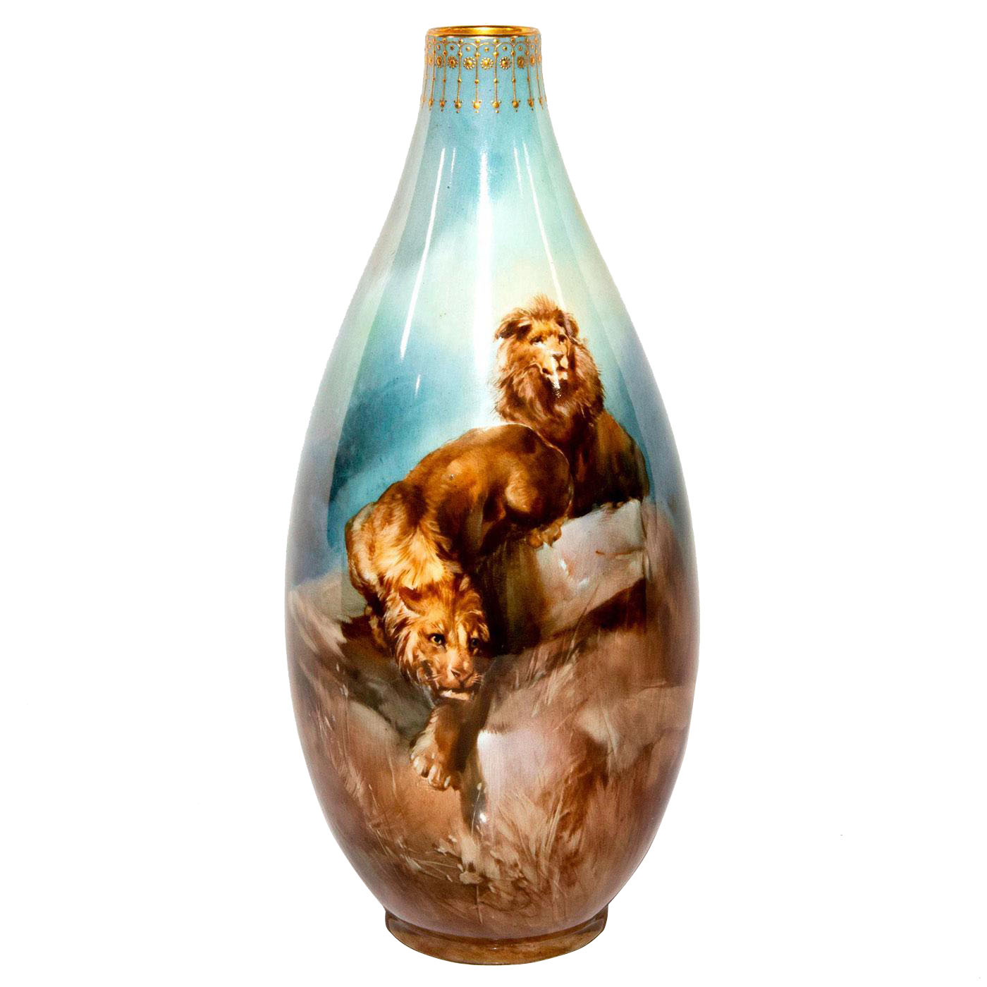 Royal Doulton Harry Tittensor Vase, Lions