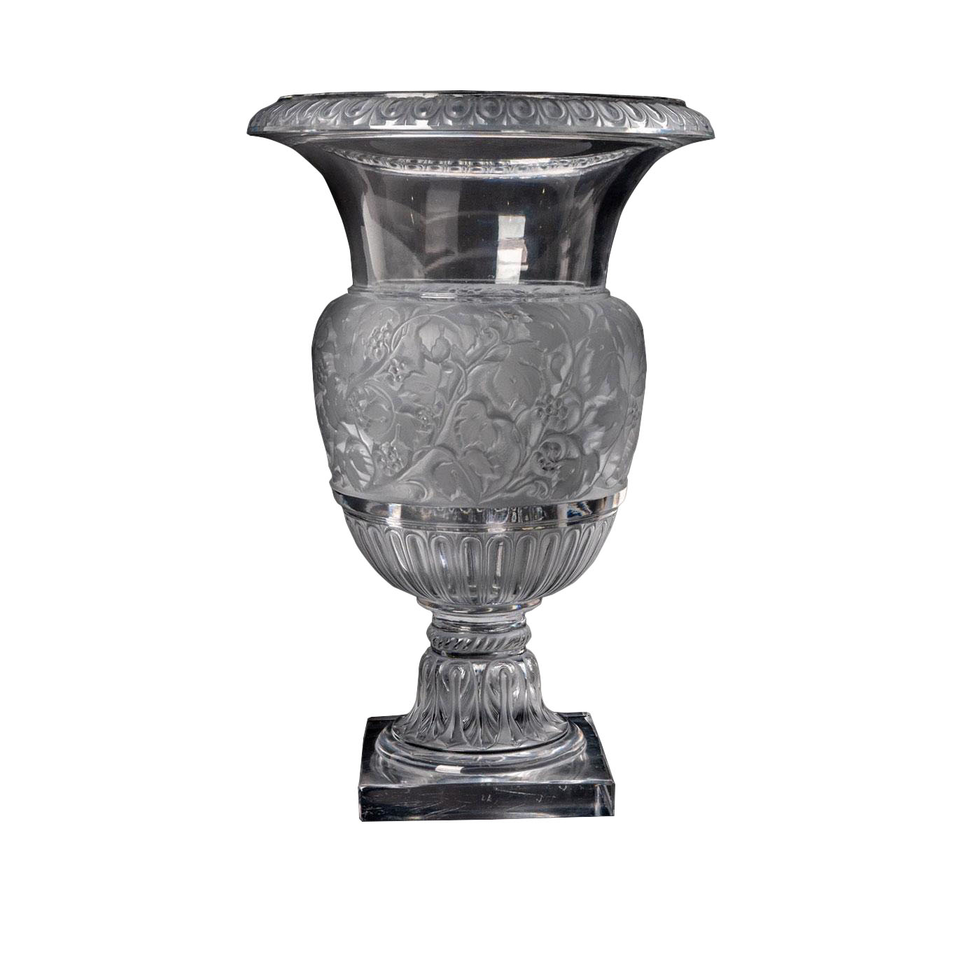 Impressive Lalique Crystal Versailles Pedestal Vase