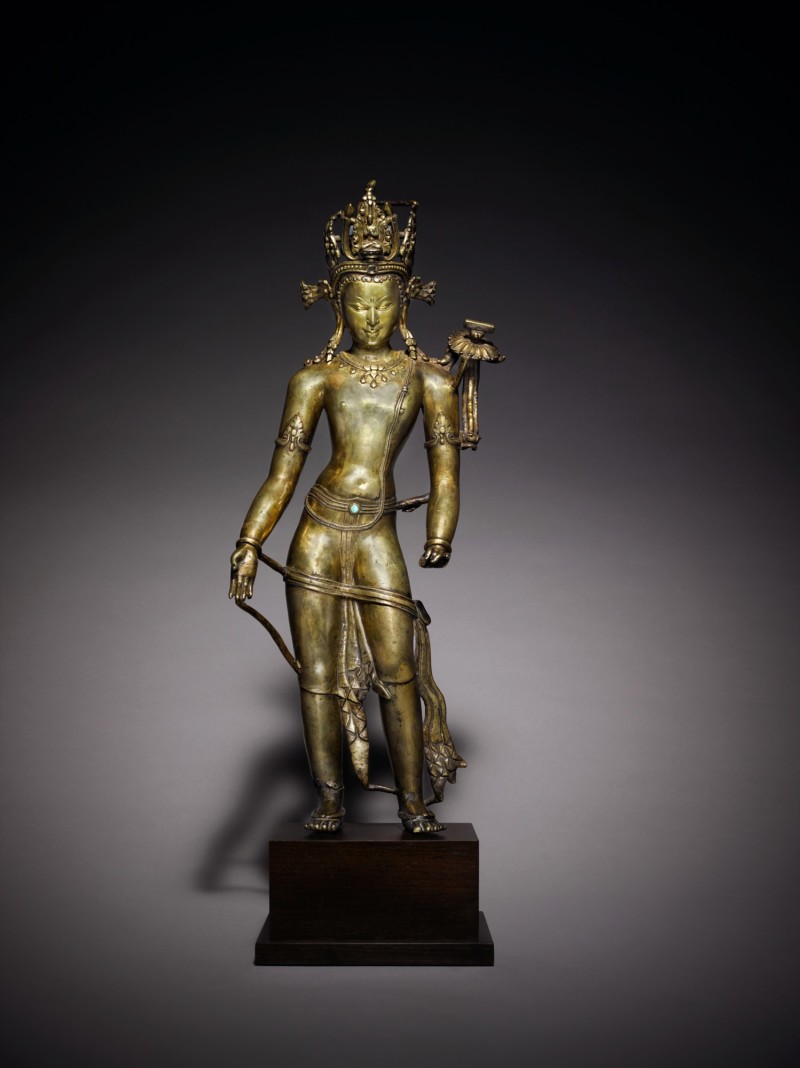 An Important Copper Alloy Figure of Manjushri Central, Tibet, 12th/13th Century
