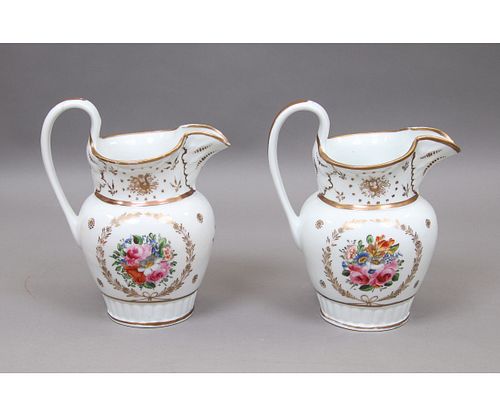 PAIR OF PHILADELPHIA TUCKER PITCHERS