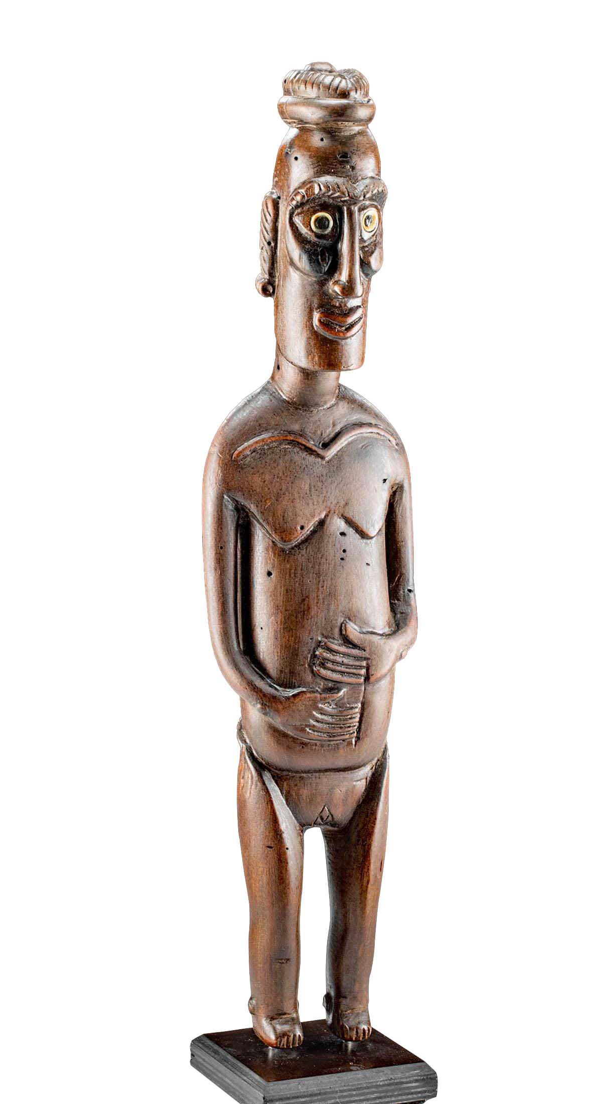 19th C. Easter Island Wood Female Figure - "Moai Papa"