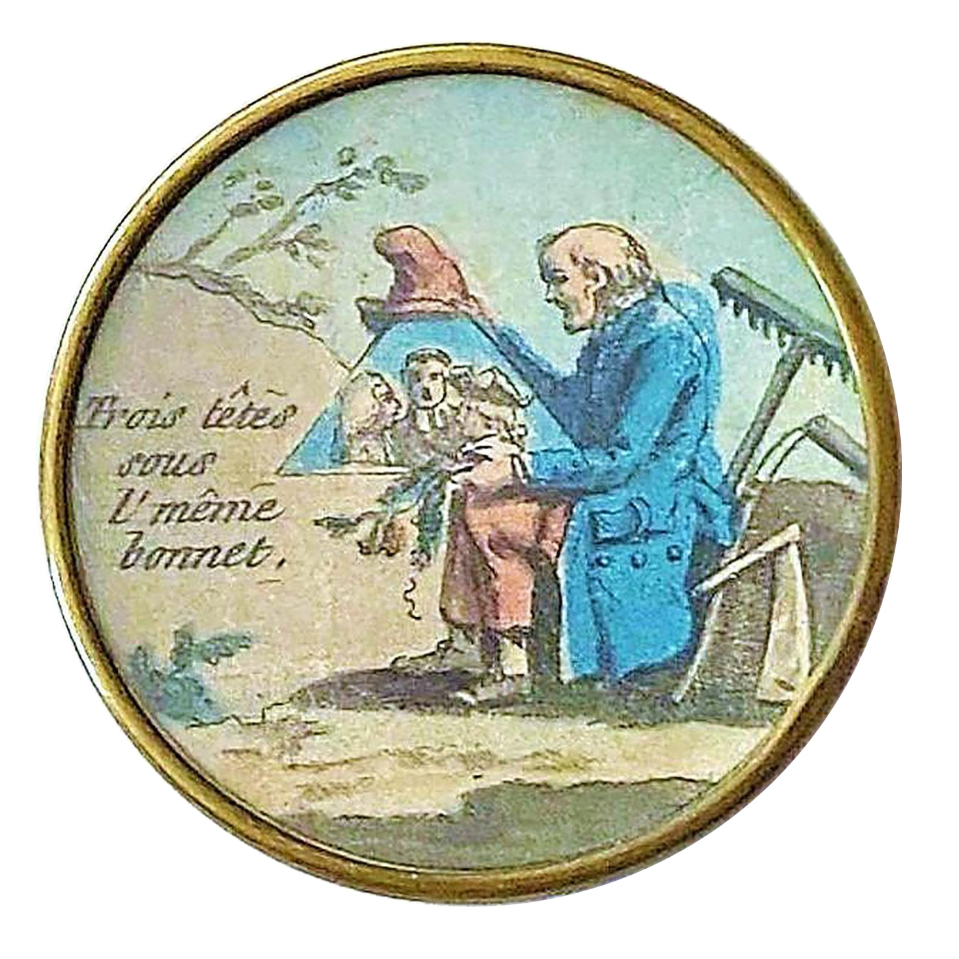 A Very Rare 18th Century Under Glass Button