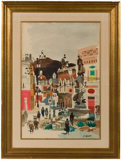 Guanajuato, Mexico watercolor by Dong Kingman.