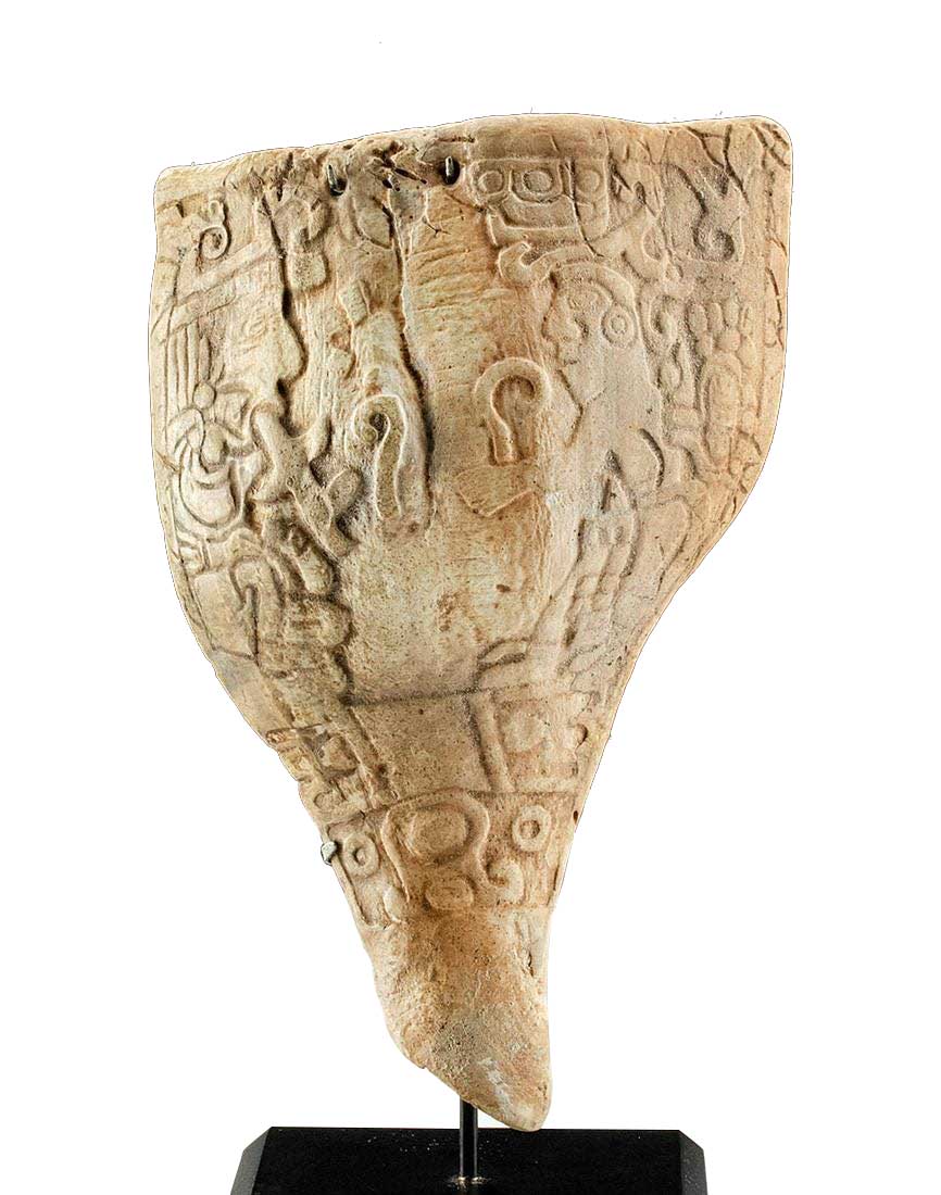 Maya Carved Shell Pectoral - Royal Bloodletting Scene