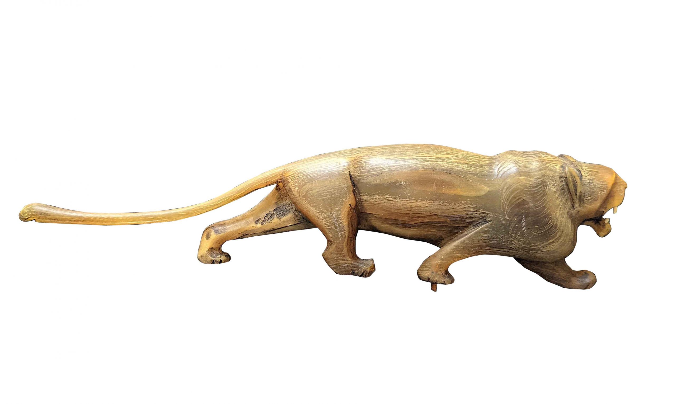 Vintage Rare Bone Carved Lion