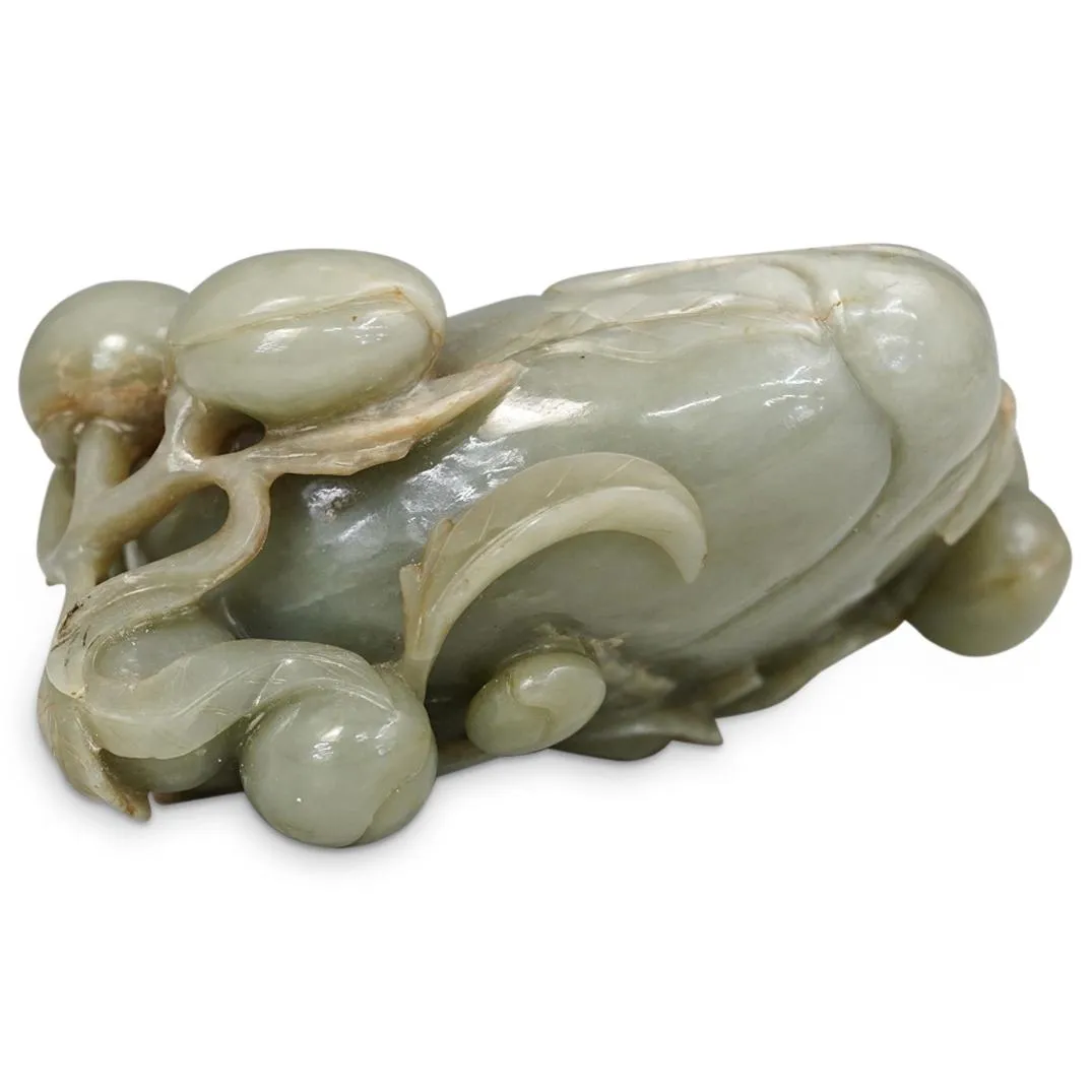 Large Chinese Jade Peach Shaped Brush Washer
