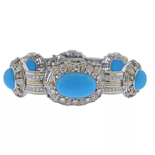 Rothmullen Muenchen Gold Diamond Turquoise Bracelet