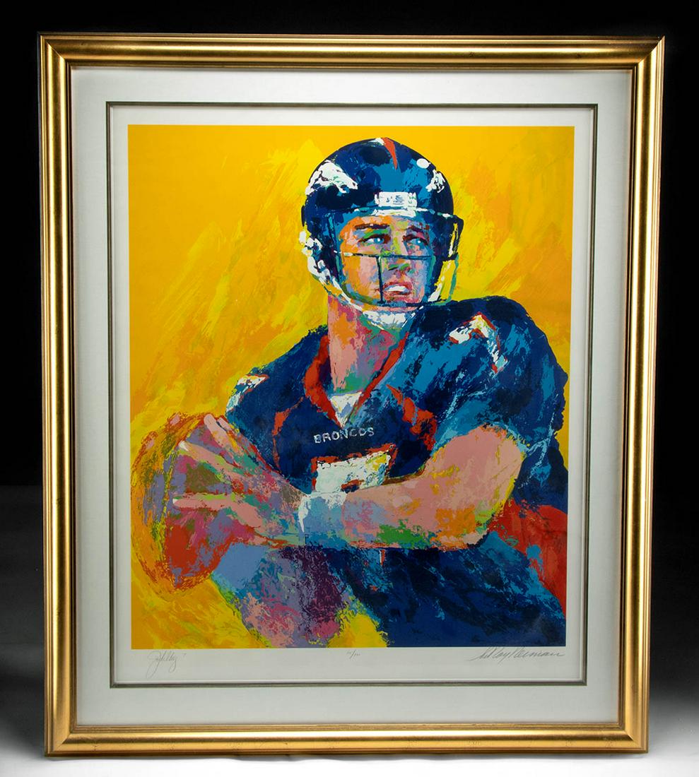 1999 LeRoy Nieman "John Elway" Signed by Elway & Nieman