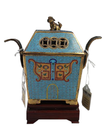 A Cloisonne Enamel Archaistic Censer And Cover 18T