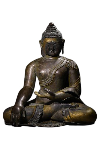 Yuan Dynasty Chinese Gilt Bronze Buddha Statue