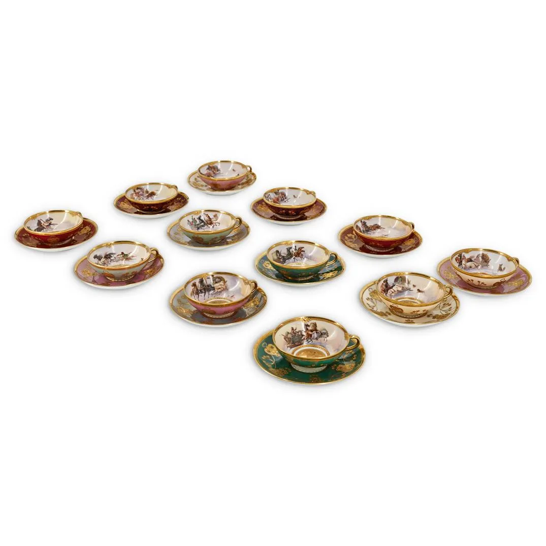 (24Pc) Important Dresden Lamb Porcelain Tea Set