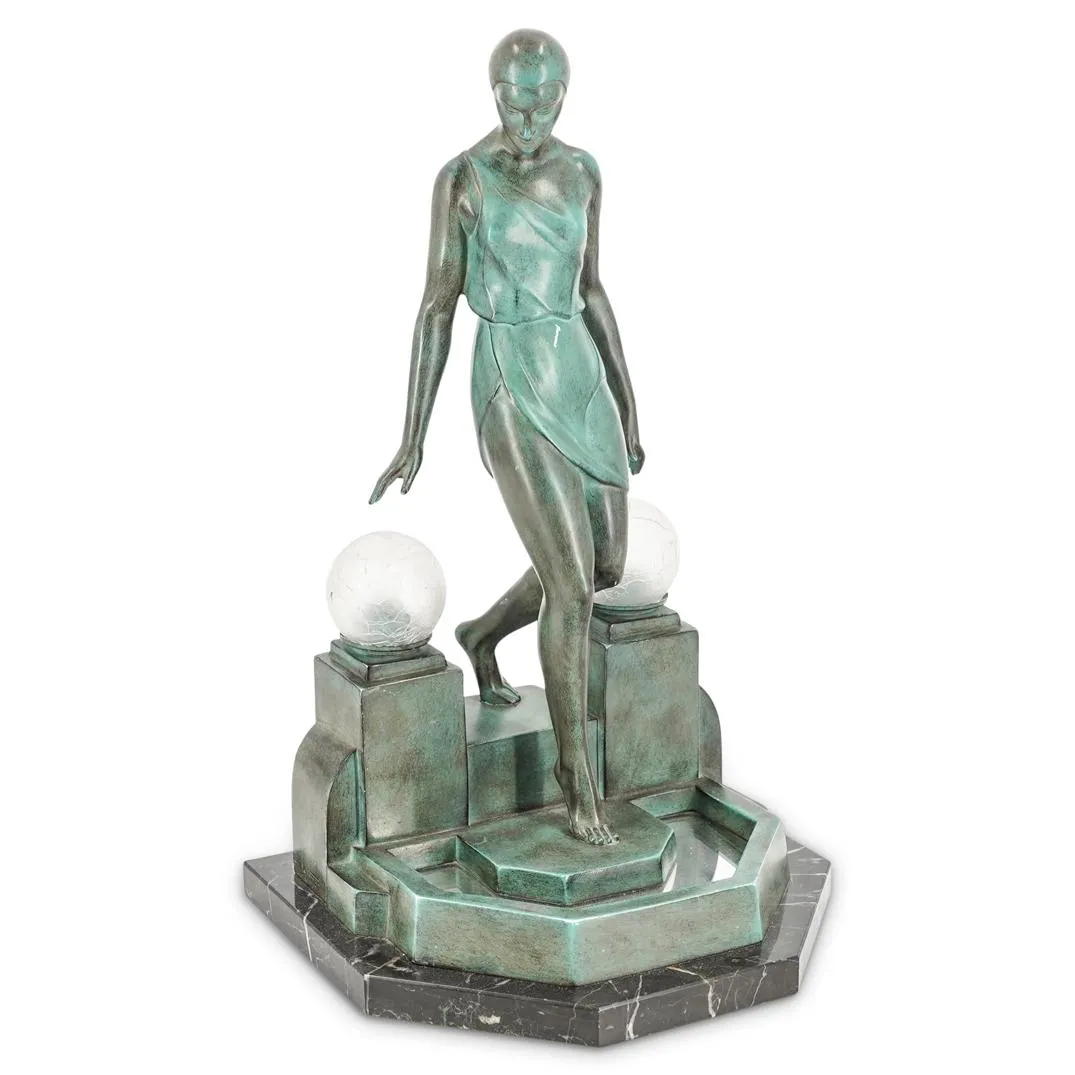 Max Le Verrier By Fayral Art Deco Table Lamp
