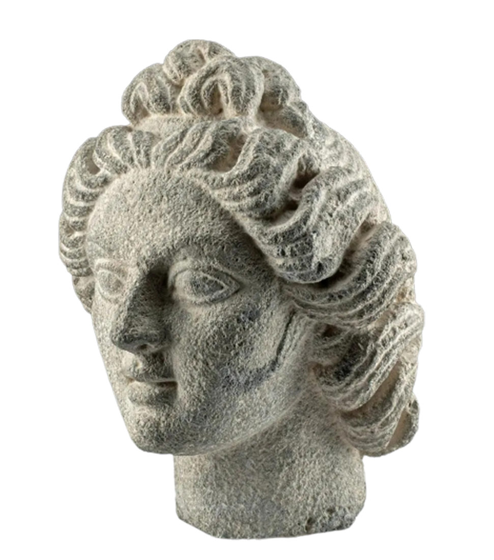 Lifesize+ Roman Basalt Head of God Apollo