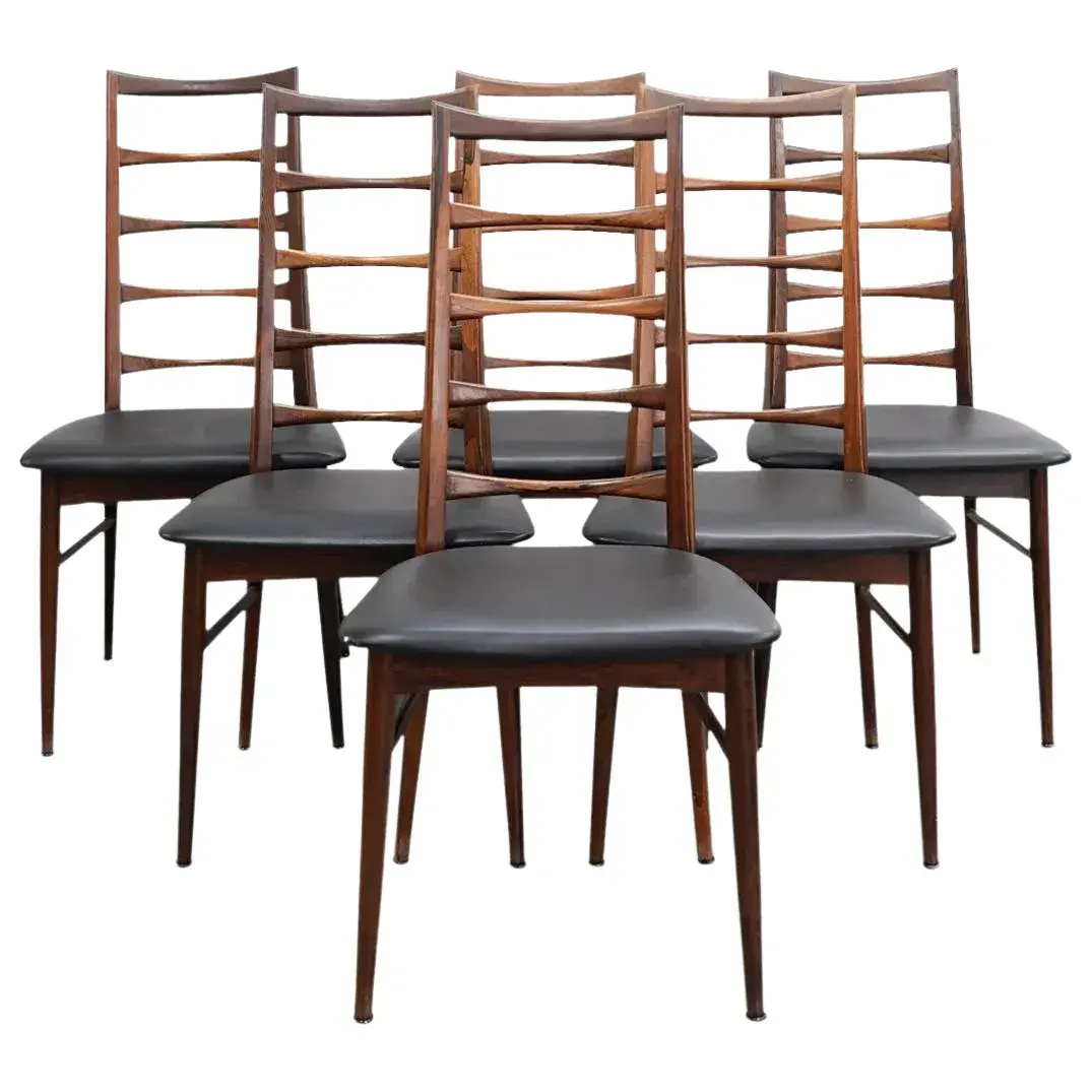 (6Pc) Danish Rosewood Ladderback Chairs