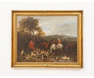 The Coverley Hunt Oil On Canvas By Richard Barrett Davis.