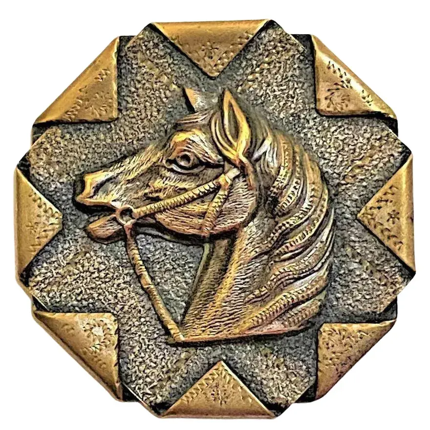 A Rare Horse Head Division One Handkerchief Corner Button
